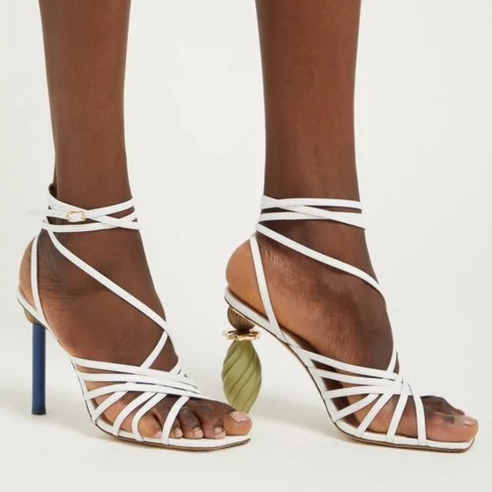 Jacquemes Pisa Sandals – White (Size 40)